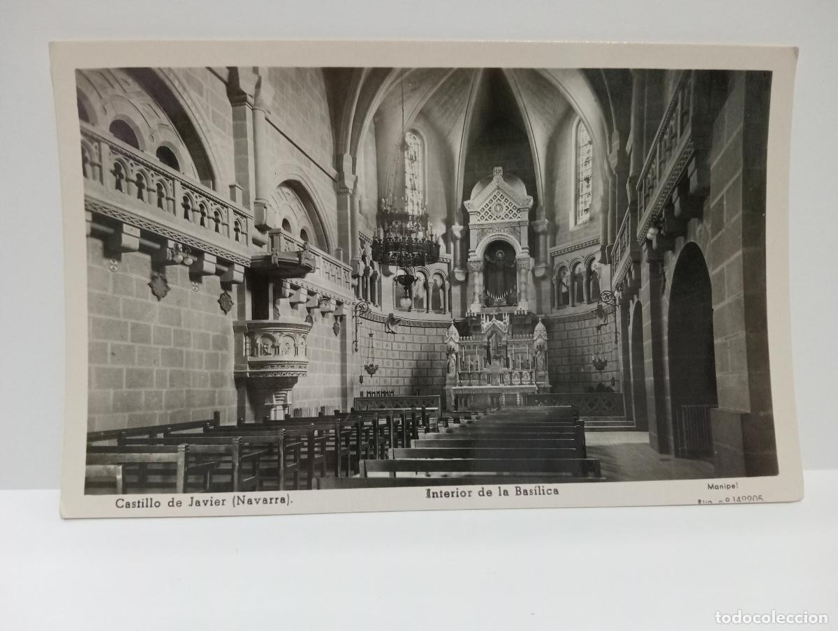 Postales: TARJETA POSTAL. NAVARRA. CASTILLO DE JAVIER. INTERIOR DE LA BASILICA. - Foto 1