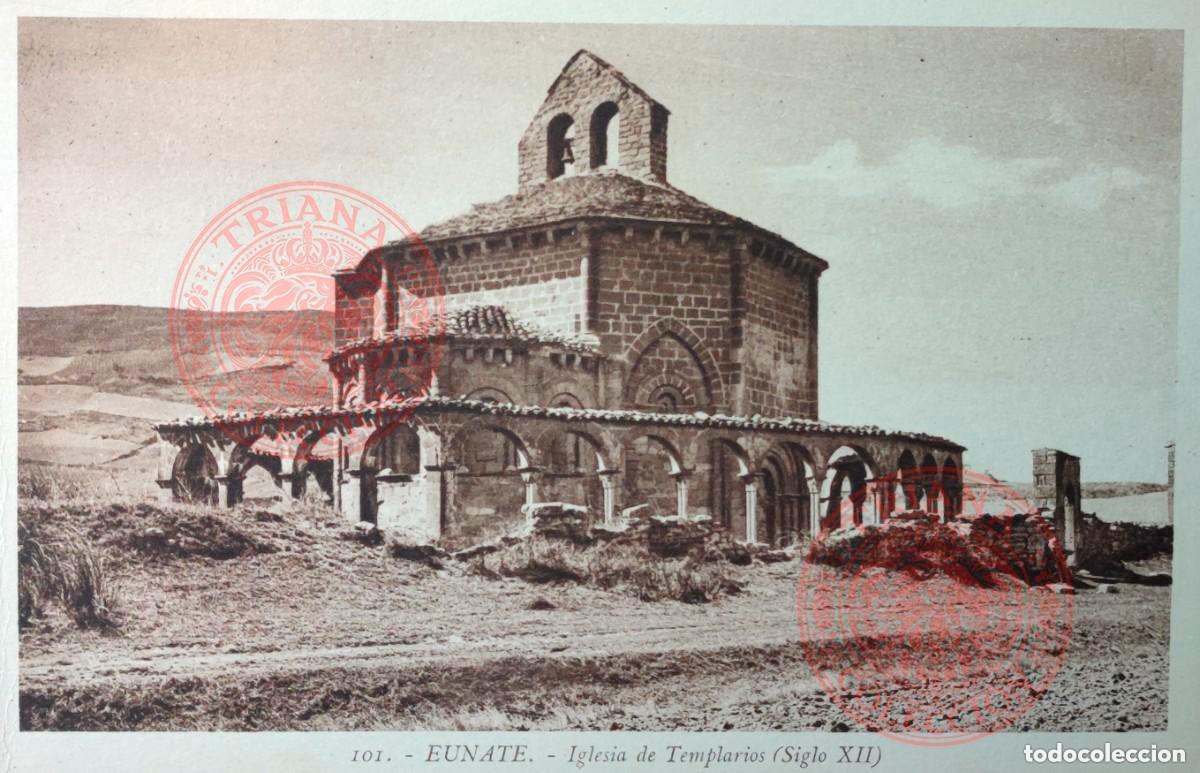 Postales: POSTAL EUNATE. IGLESIA DE TEMPLARIOS (SIGLO XII) - Foto 1
