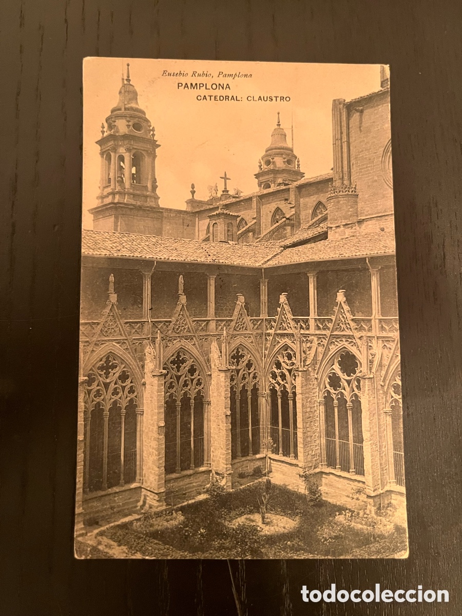 Postales: Postal Eusebio Rubio, catedral de Pamplona circulada en 1905 - Foto 1