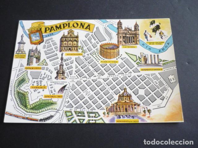Postales: PAMPLONA PLANO CIUDAD POSTAL - Foto 1