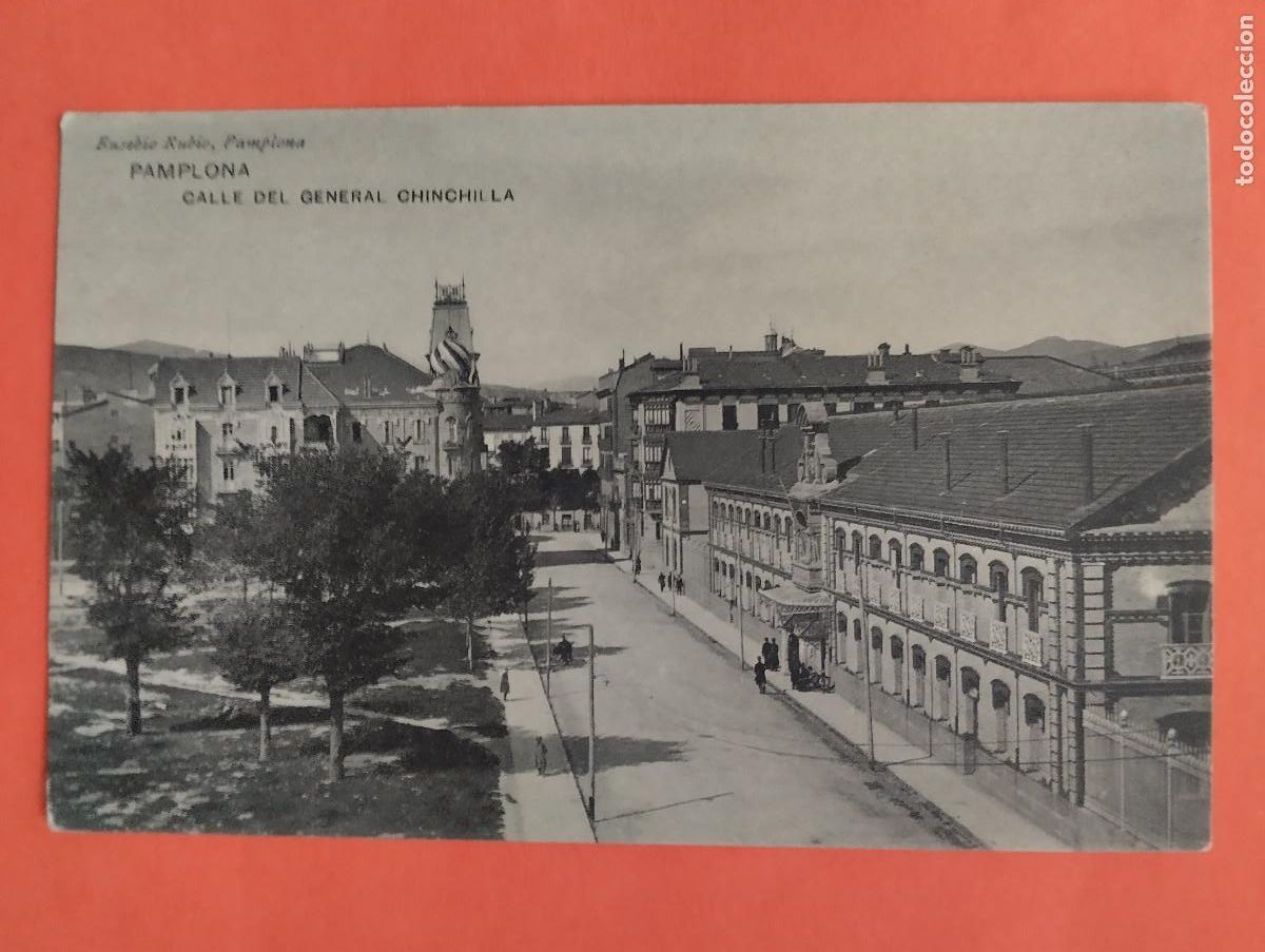 Postales: PAMPLONA CALLE DEL GENERAL CHINCHILLA. EUSEBIO RUBIO. - Foto 1