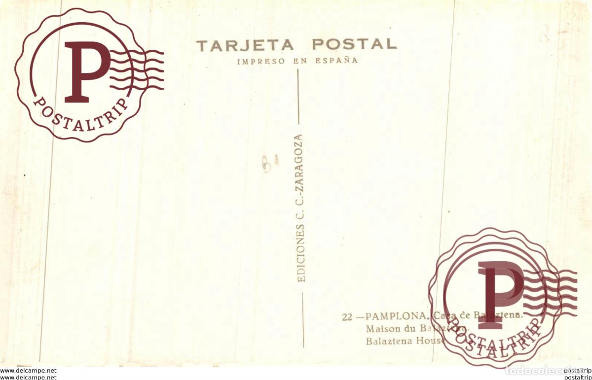 Postales: PAMPLONA. CASA BALAZTENA - Foto 2