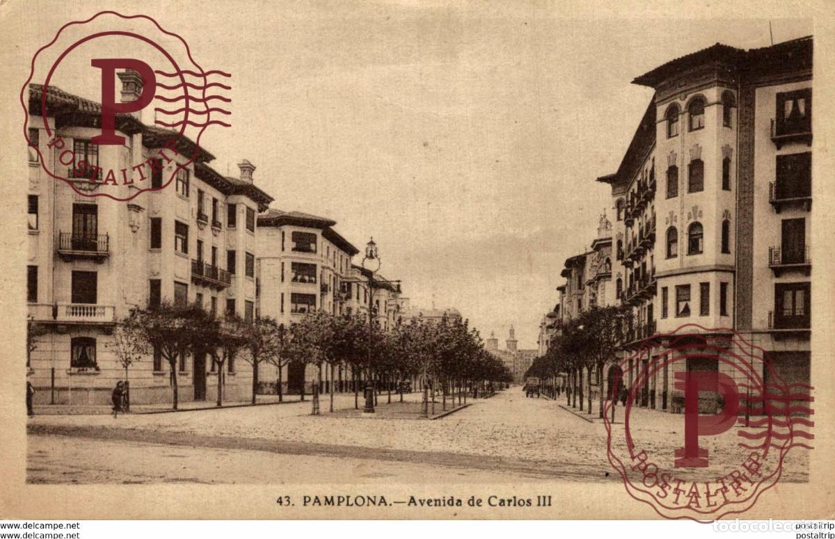 Postales: PAMPLONA- AV. DE CARLOS III - Foto 1