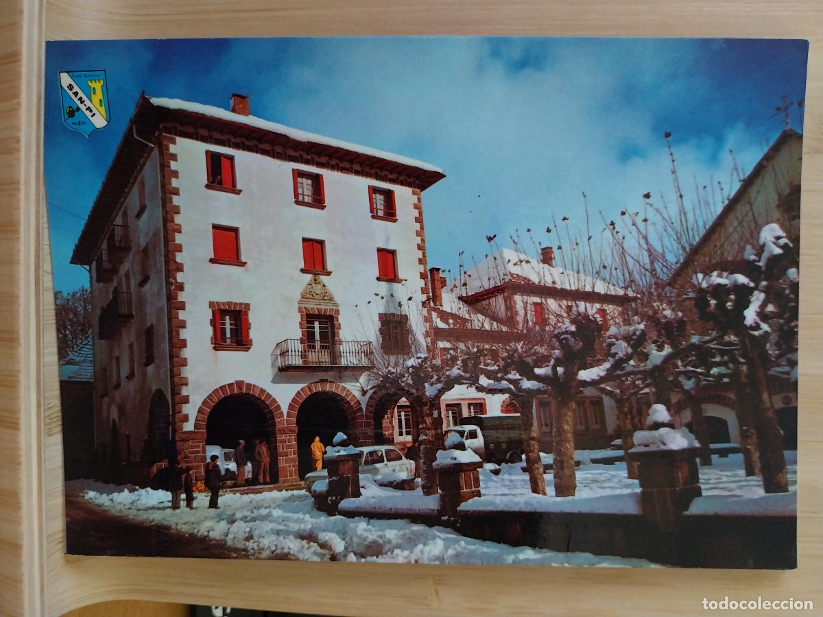 Postales: BURGUETE NAVARRA PLAZA AYUNTAMIENTO ED SAN PI 5 A&Ntilde;O 1972 SC ORIGINAL NEVADA ESCENA