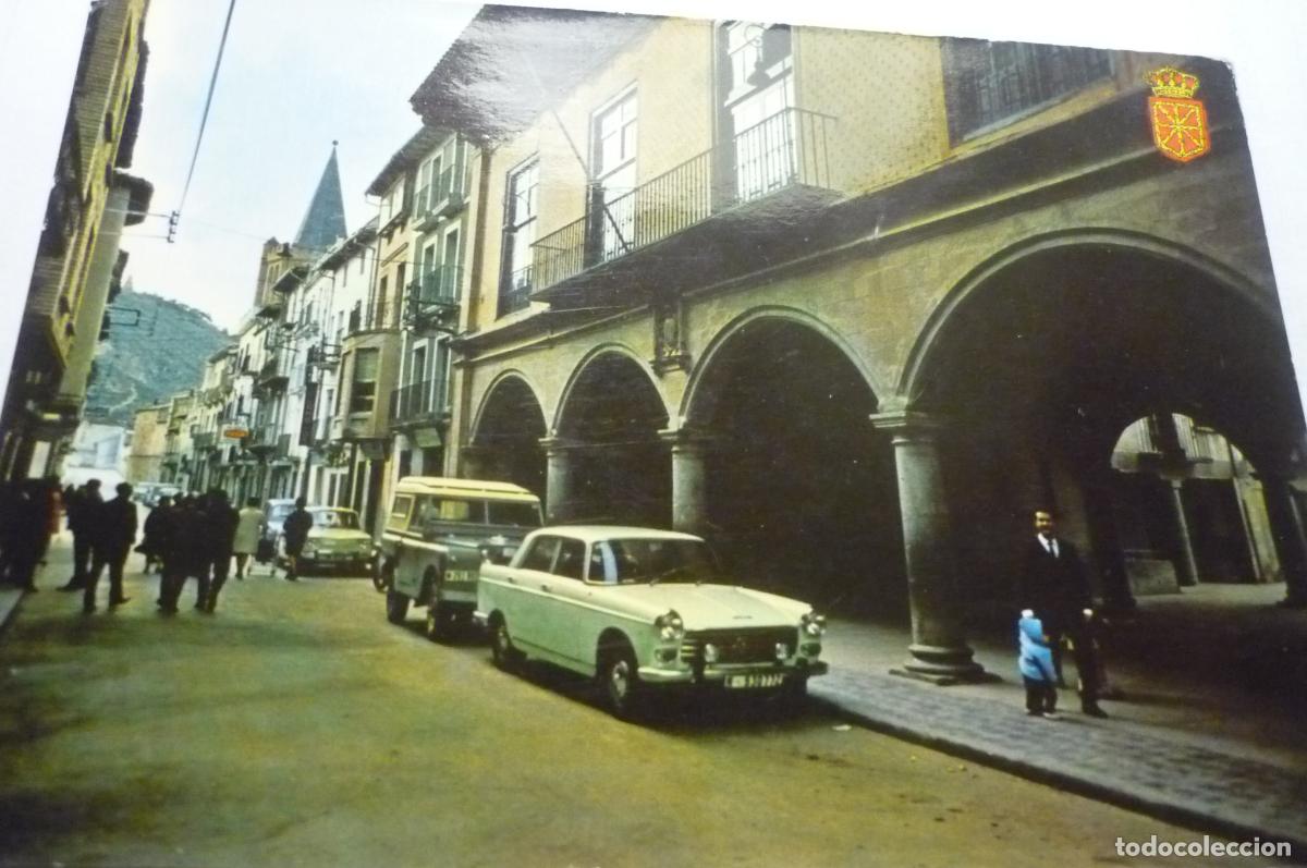 Postales: postal sanguesa calle mayor ayuntamiento coches