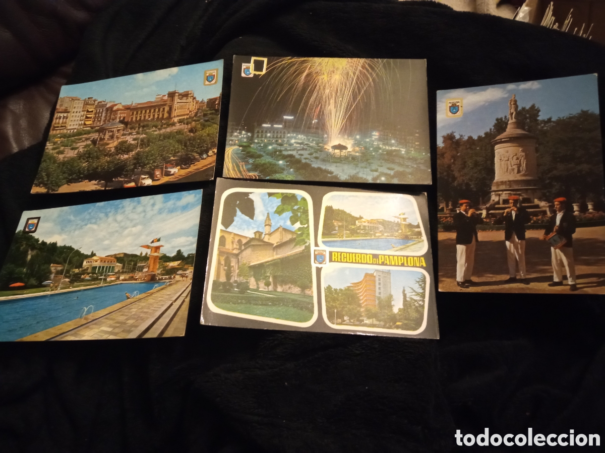 Postales: 5 Antiguas postales fotogr&aacute;ficas de Pamplona