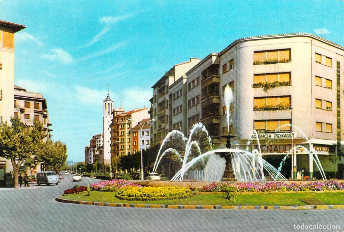 Postales: Postal de Pamplona, Avenida del General Franco con Fuente