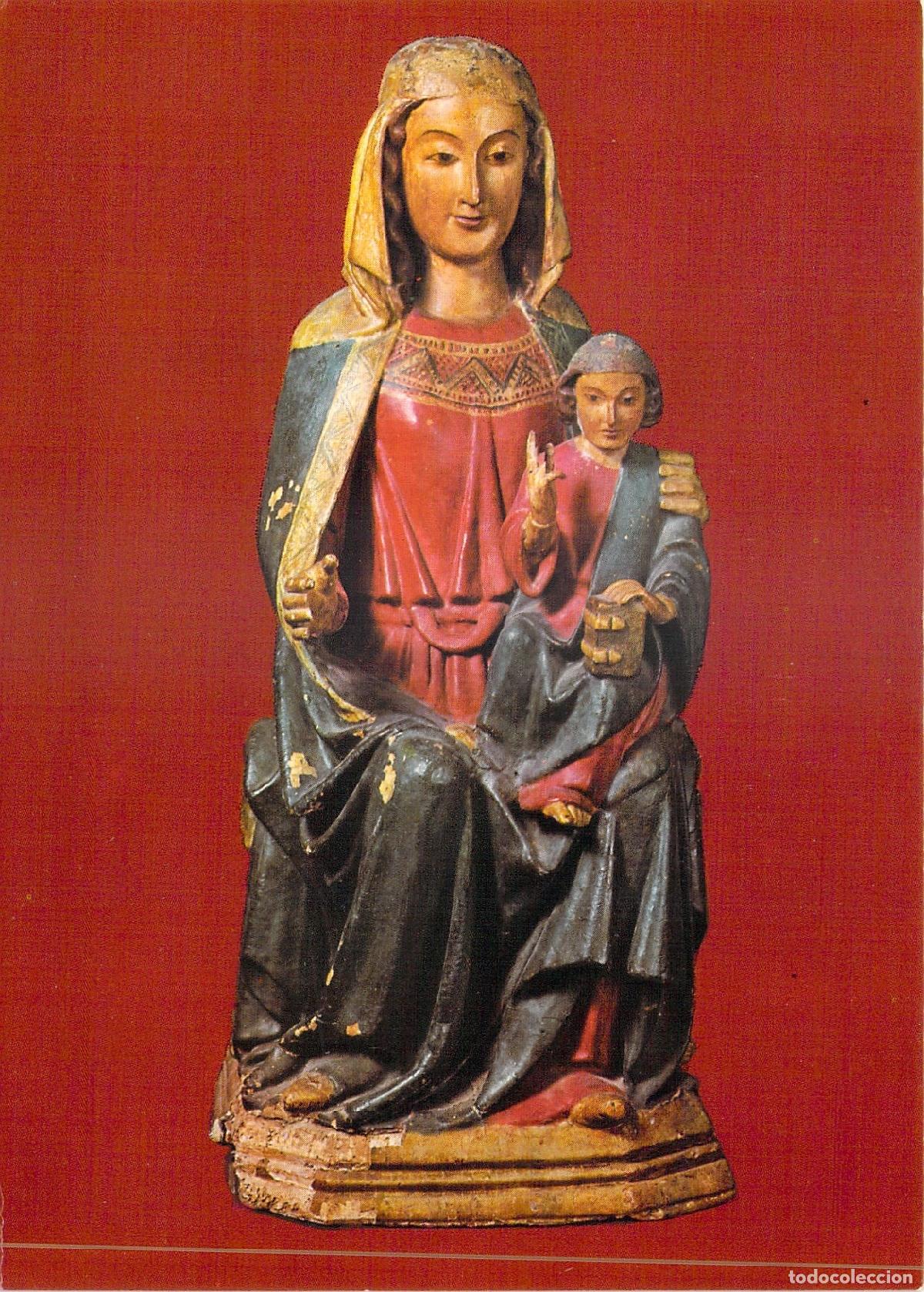 Postales: Postal Virgen G&oacute;tica de Zariquieta, Museo Diocesano de Pamplona, Navarra