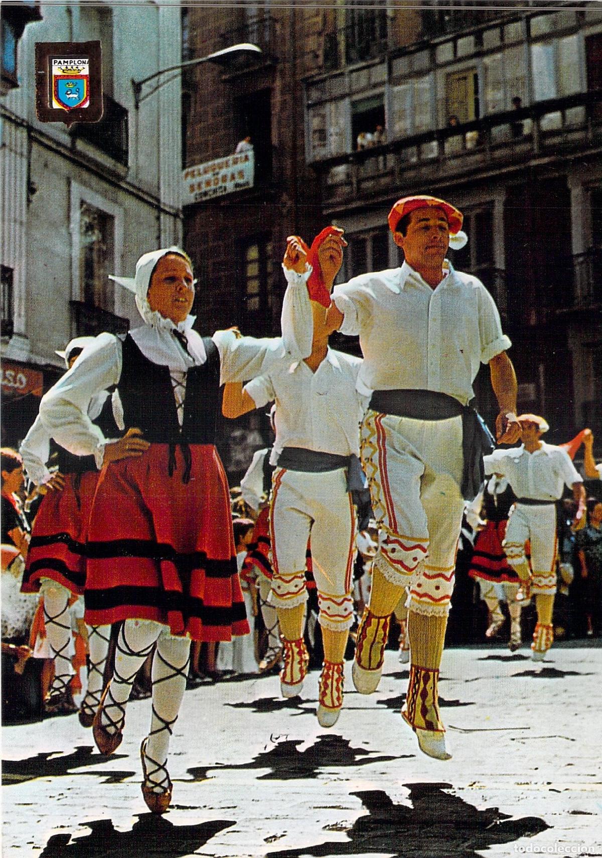 Postales: Postal Pamplona: Dantzaris del Ayuntamiento y Folclore Navarro