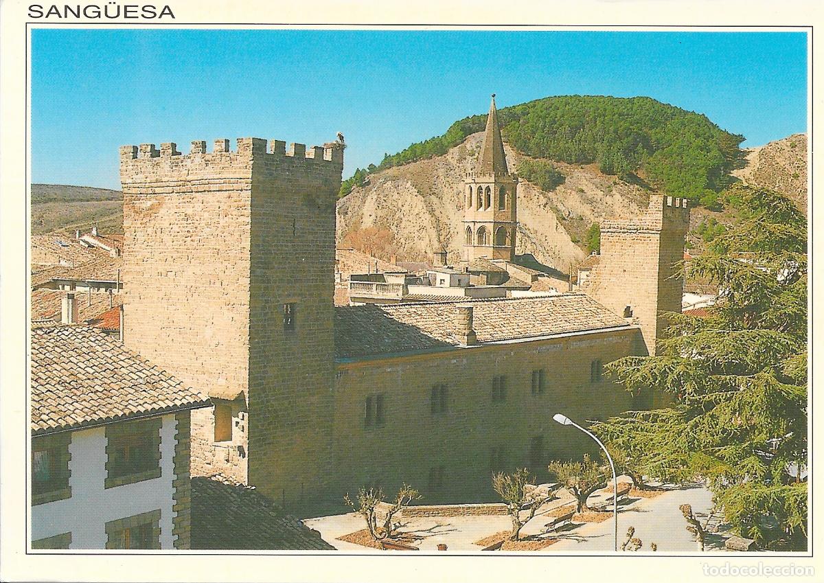 Postales: [POSTAL] Palacio-castillo Pr&iacute;ncipe de Viana. Santa Mar&iacute;a la Real. Sang&uuml;esa (Navarra) (circulada)