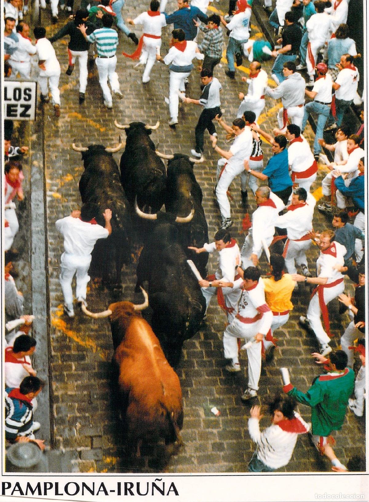 Postales: Postal del Encierro de San Ferm&iacute;n en Pamplona, Navarra