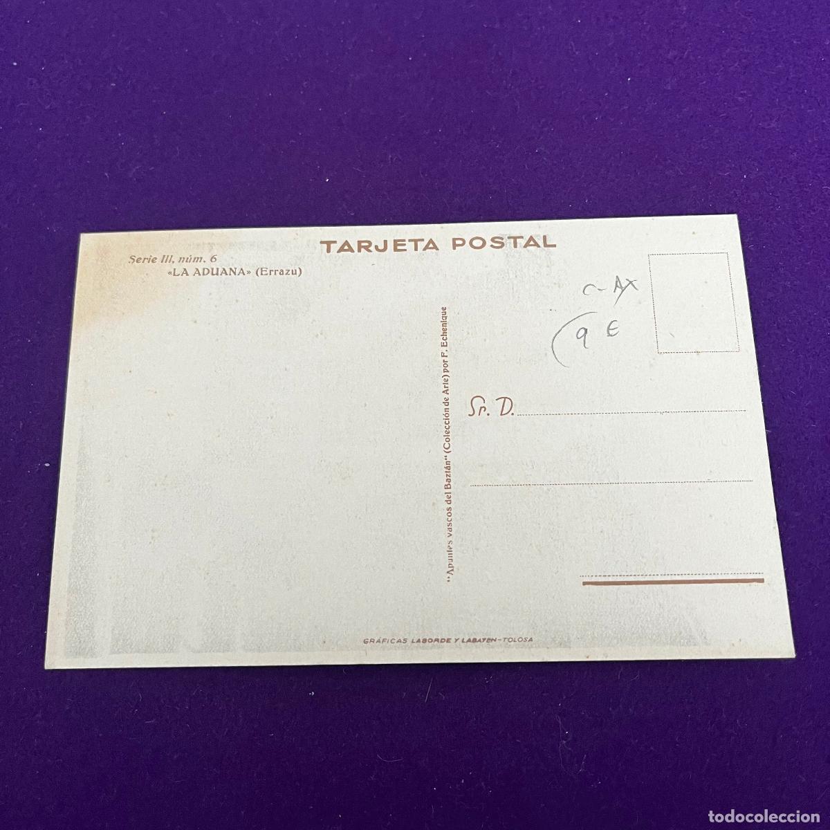 Postales: POSTAL DE ERRAZU (NAVARRA). LA ADUANA. - Foto 2