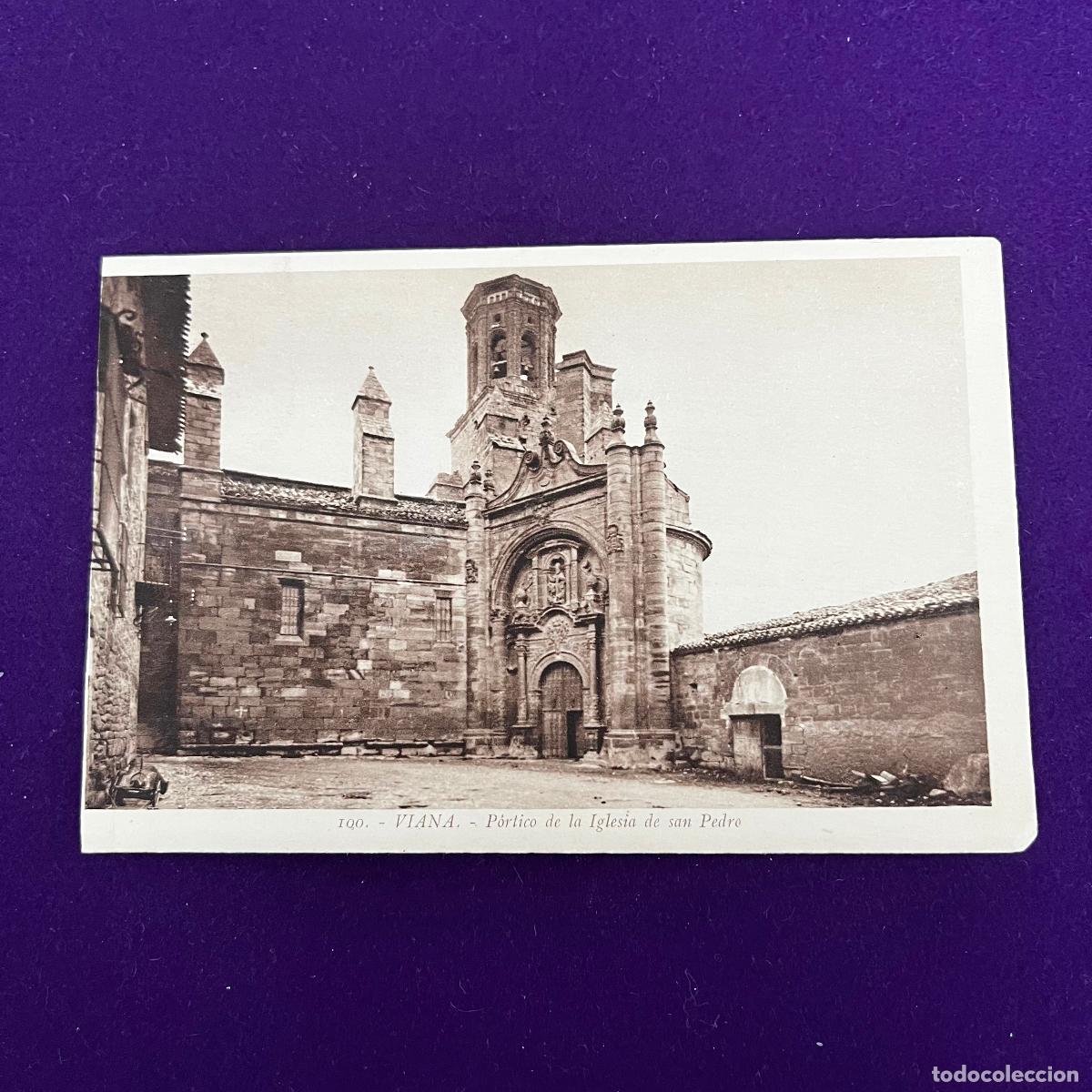 Postales: POSTAL DE VIANA (NAVARRA). PORTICO DE LA IGLESIA DE SAN PEDRO.