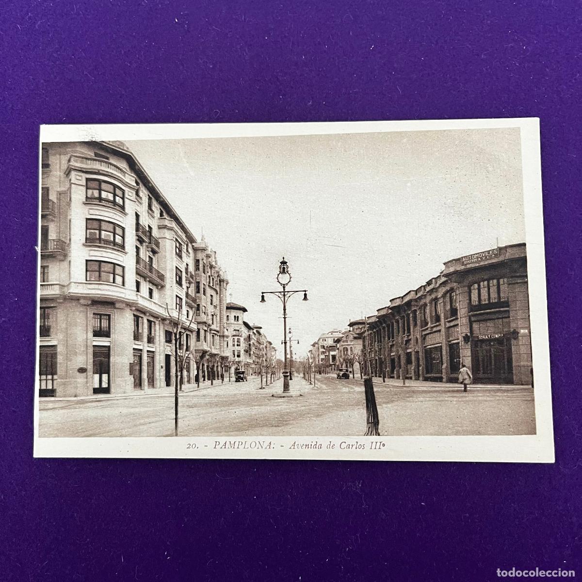Cartoline: POSTAL DE PAMPLONA (NAVARRA). AVENIDA DE CARLOS III.
