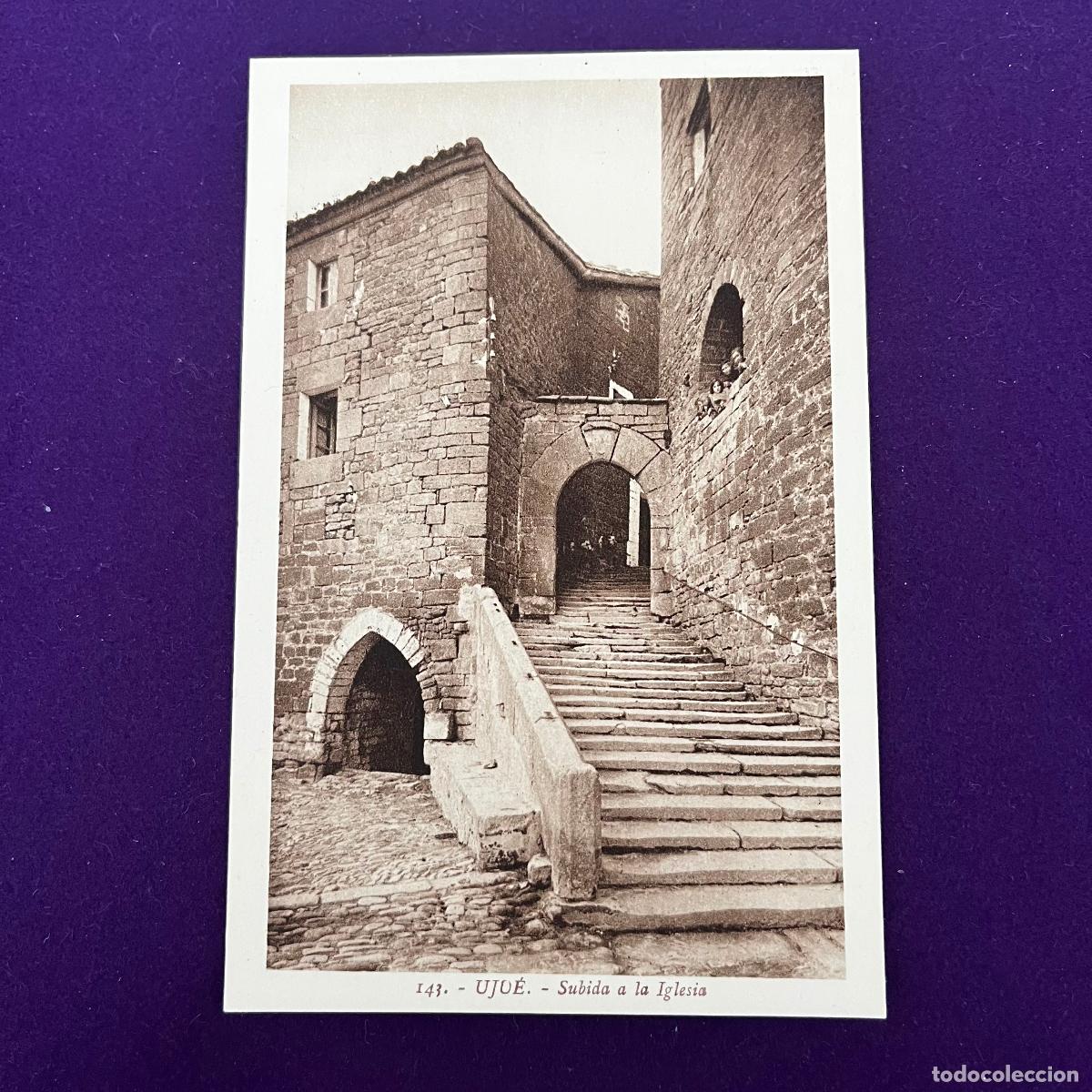 Postales: POSTAL DE UJUE (NAVARRA). SUBIDA A LA IGLESIA. - Foto 1