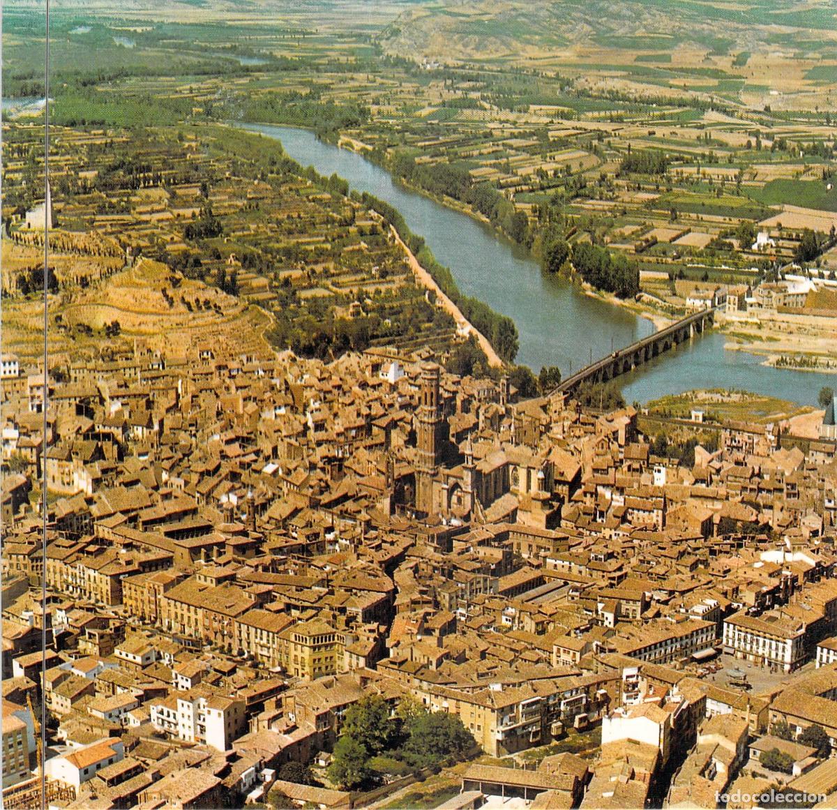Postales: Tarjeta Postal Vista A&eacute;rea de Tudela y el R&iacute;o Ebro, Navarra