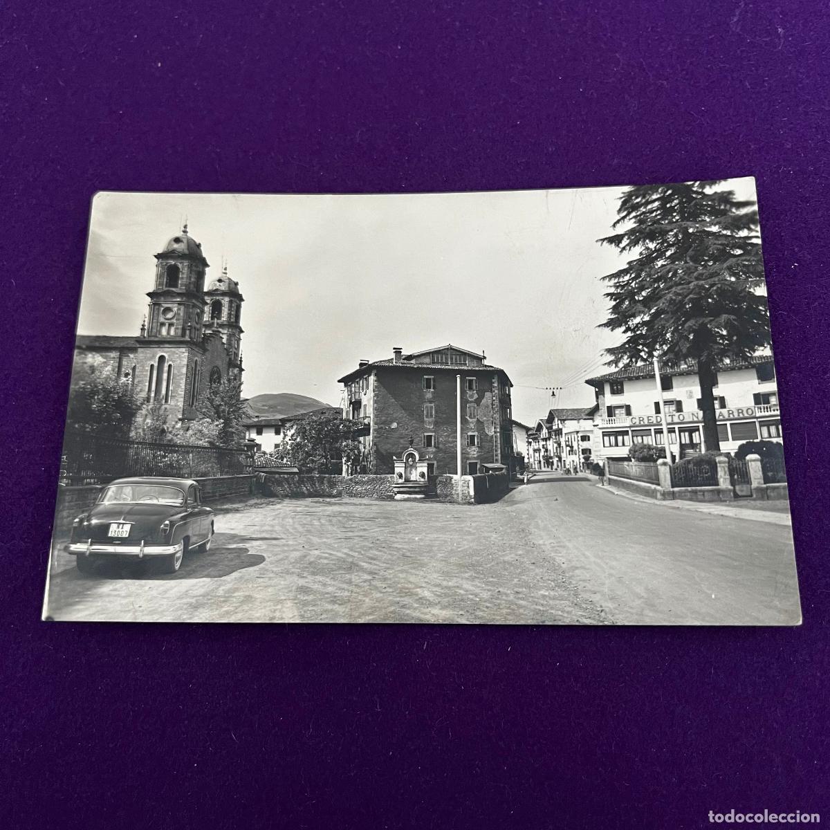 Postales: POSTAL DE ELIZONDO (NAVARRA). PARROQUIA Y CALLE SANTIAGO.