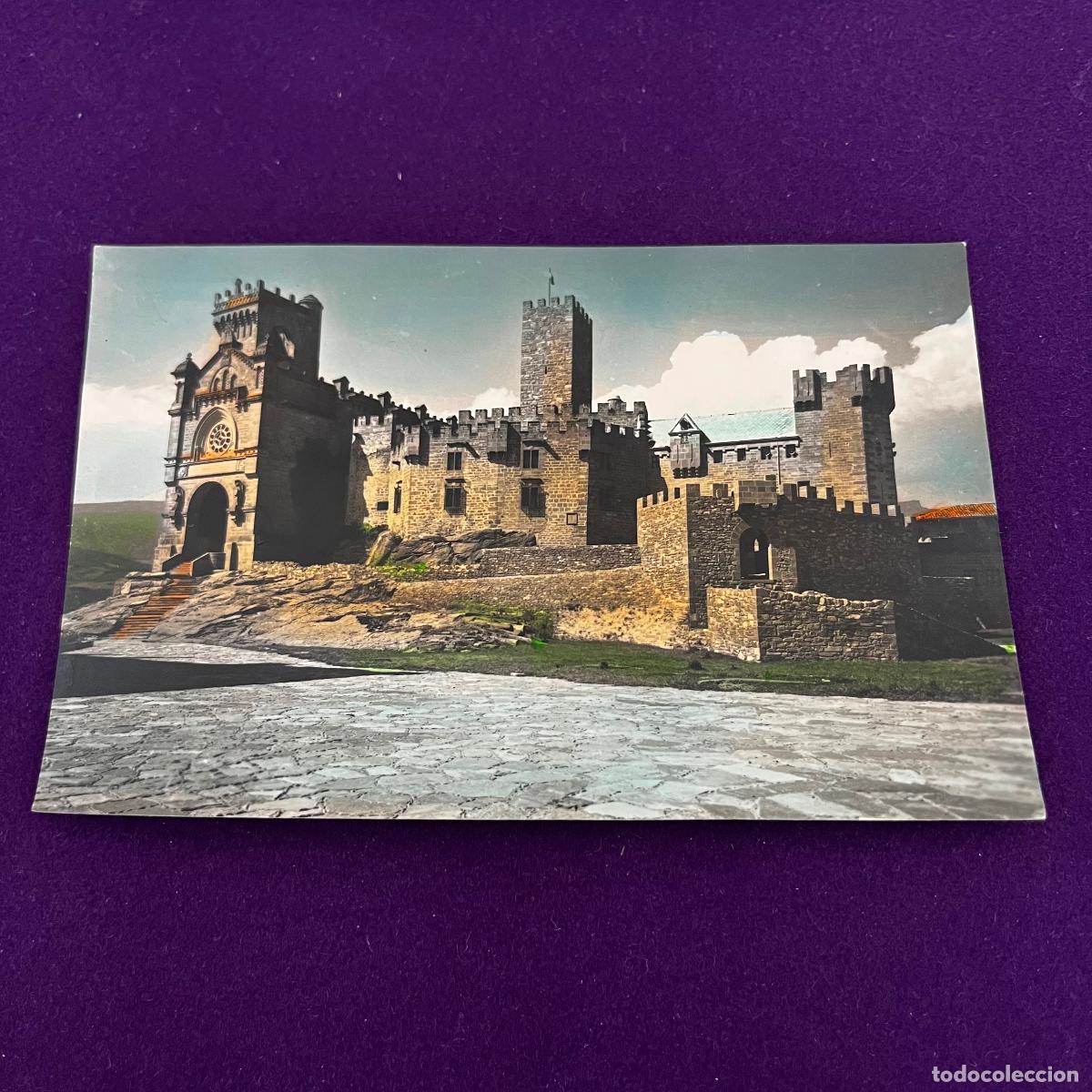 Postales: POSTAL DE CASTILLO DE JAVIER (NAVARRA). VISTA DEL CASTILLO Y BASILICA.