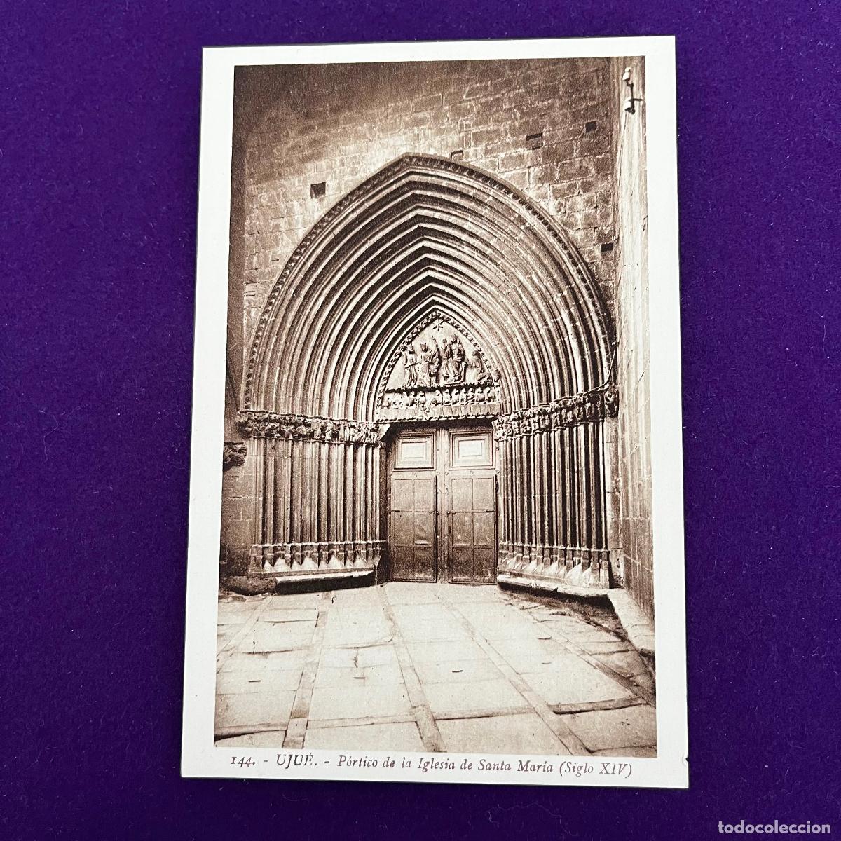 Cartoline: POSTAL DE UJUE (NAVARRA). PORTICO DE LA IGLESIA DE SANTA MARIA.