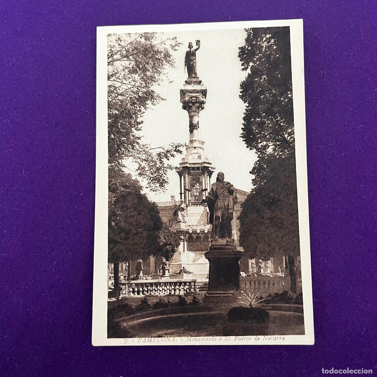 Cartoline: POSTAL DE PAMPLONA (NAVARRA). MONUMENTO A LOS FUEROS DE NAVARRA.