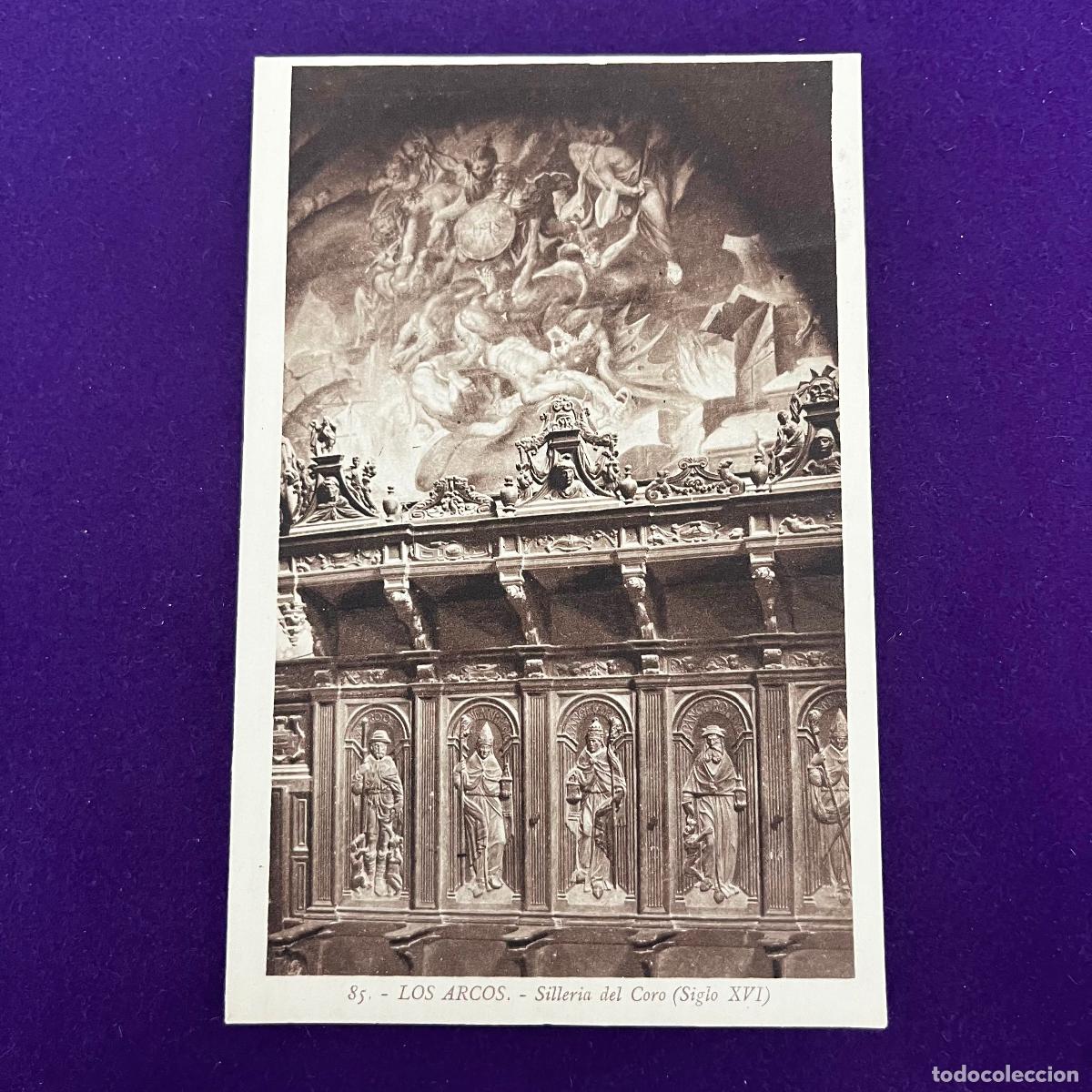 Postales: POSTAL DE LOS ARCOS (NAVARRA). SILLERIA DEL CORO. - Foto 1