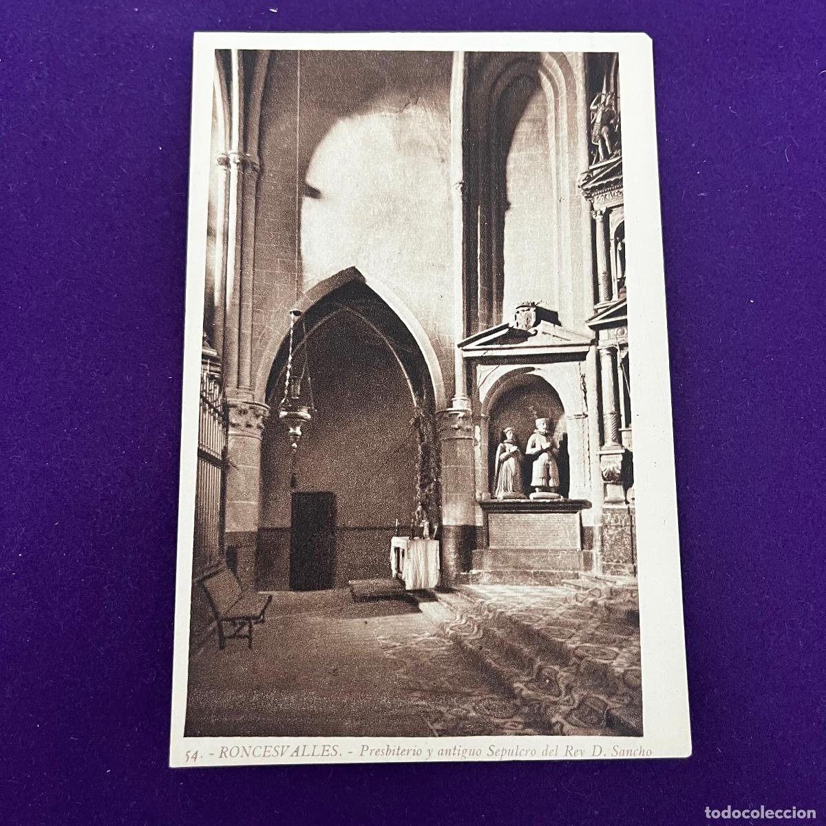Postales: POSTAL DE RONCESVALLES (NAVARRA). PRESBITERIO Y ANTIGUO SEPULCRO.