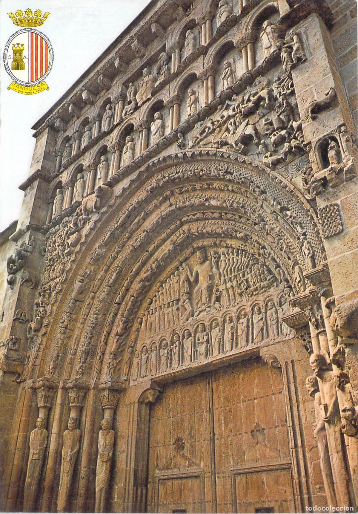 Postales: Postal de la Iglesia Santa Mar&iacute;a la Real de Sang&uuml;esa, Navarra