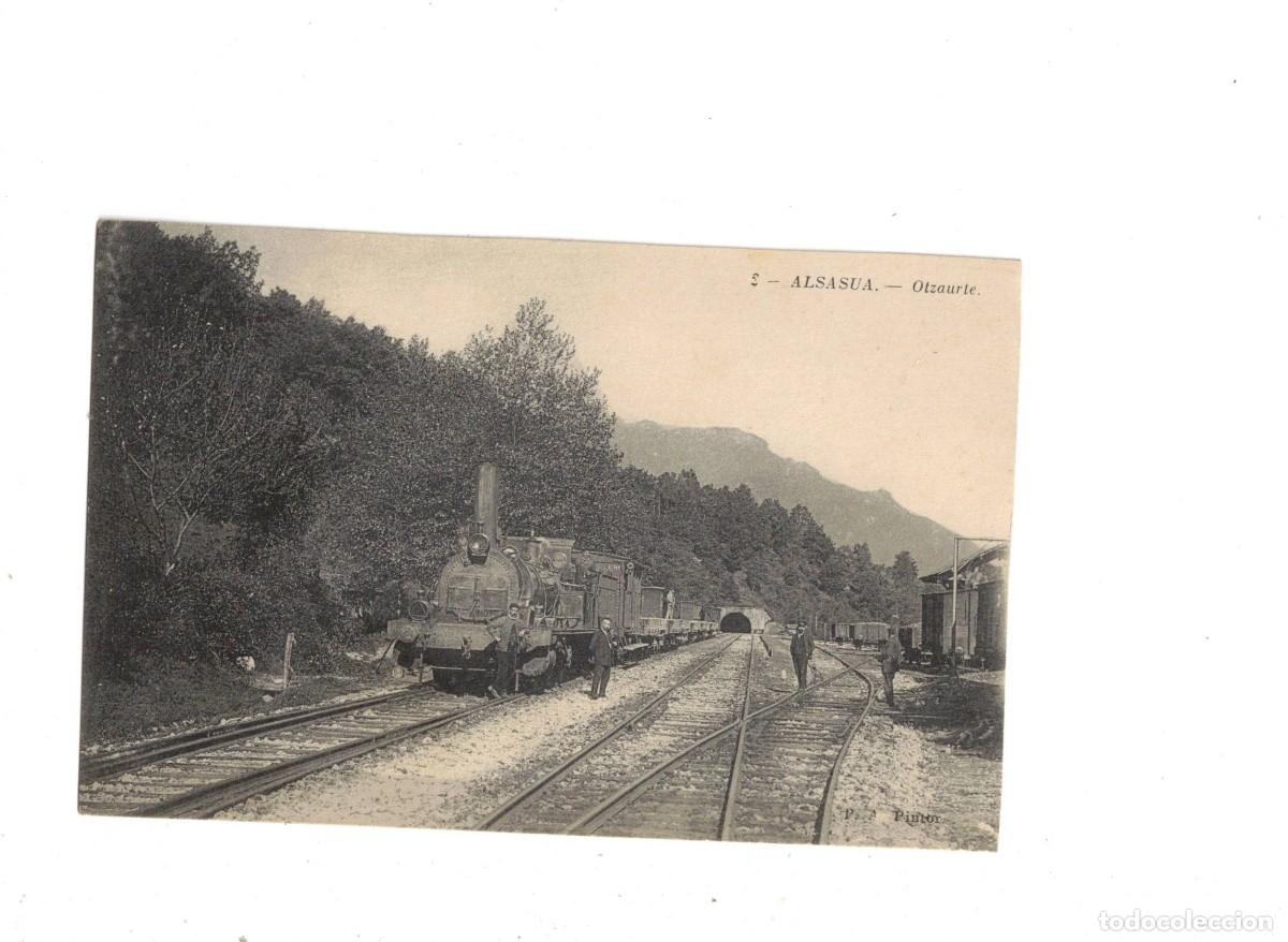 Postales: ALSASUA. MAQUINA DE TREN - Foto 1