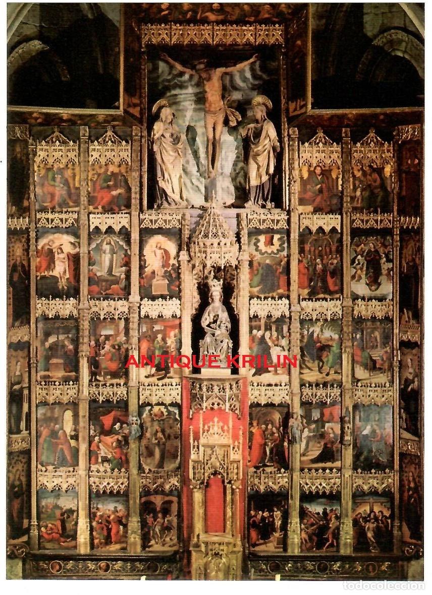 Postales: OLITE N&ordm; 4717 IGLESIA PARROQUIAL STA. MARIA LA REAL / RETABLO MAYOR / COLEC. PERLA / SIN FRANQUEAR