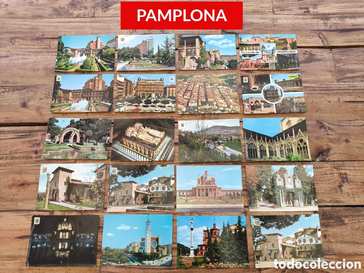 Postales: Lote 80 postales Navarra Pamplona Olite Tudela Roncal Castillo de Javier Estella Fitero Elizondo ...