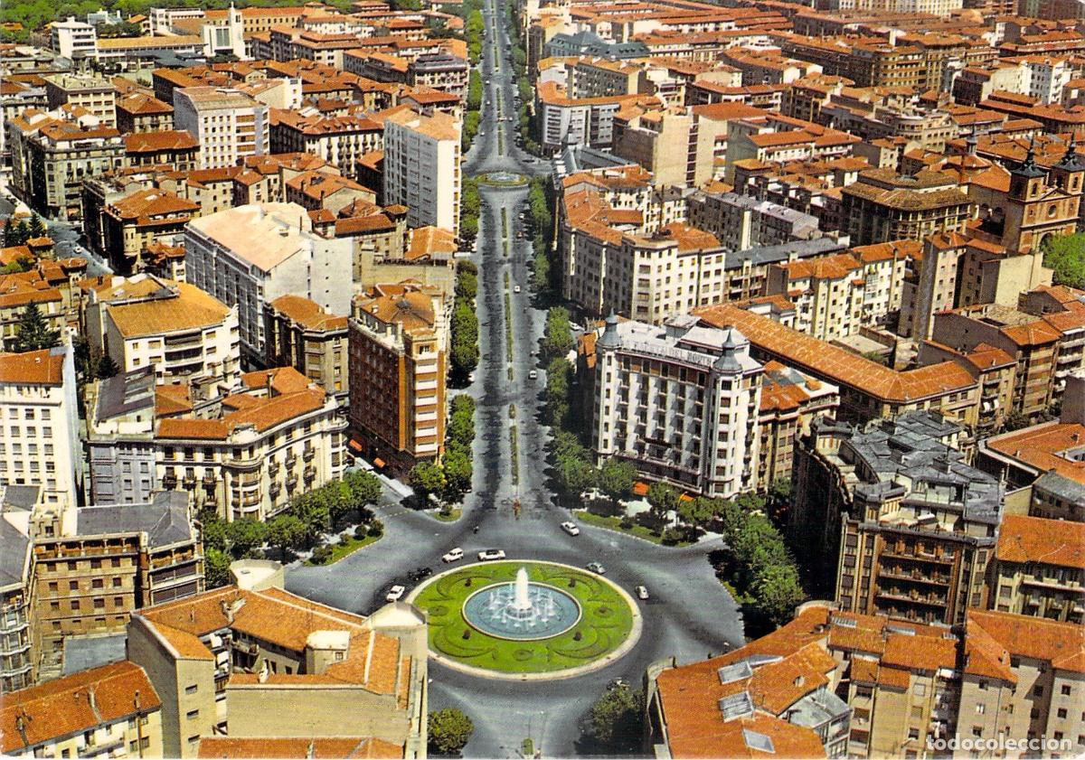 Postales: Postal de la Vista A&eacute;rea de Pamplona y Plaza de las Merindades