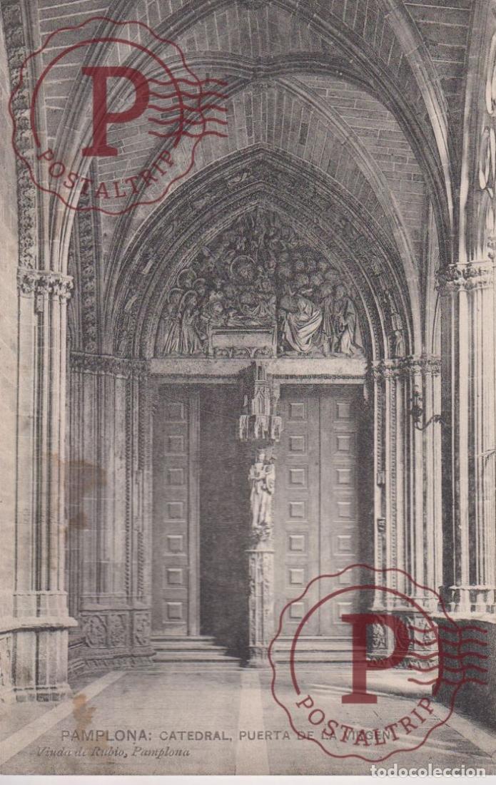 Cartoline: NAVARRA. PAMPLONA. CATEDRAL PUERTA DE LA VIRGEN.