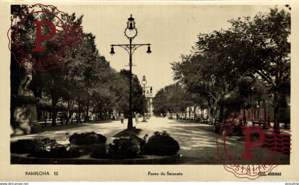 Postales: PAMPLONA, PASEO DE SARASATE NAVARRA ESPA&Ntilde;A ESPAGNE