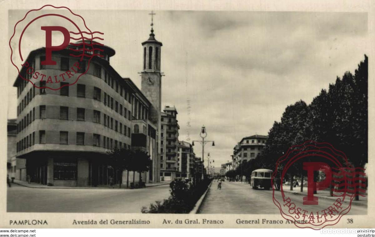 Postales: NAVARRA. AVENIDA DEL GENERALISIMO. - Foto 1