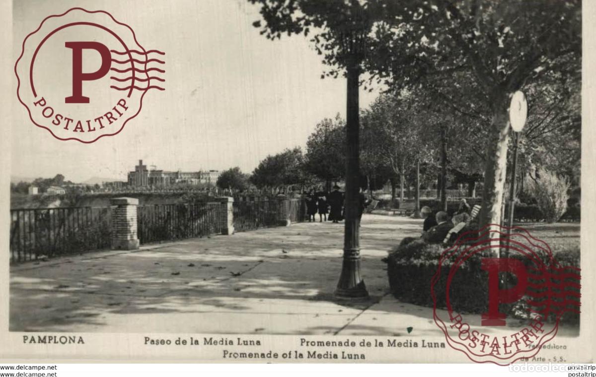 Postales: NAVARRA. PAMPLONA. PASEO DE LA MEDIA LUNA