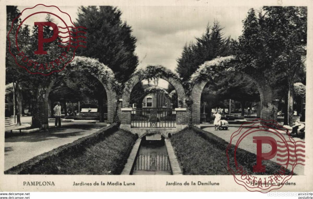 Postkarten: NAVARRA. PAMPLONA. JARDINES DE LA MEDIA LUNA