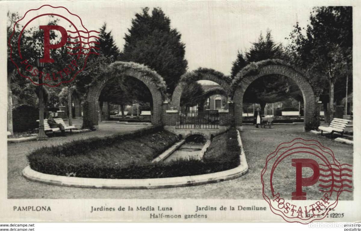 Postkarten: NAVARRA. PAMPLONA. JARDINES DE LA MEDIA LUNA