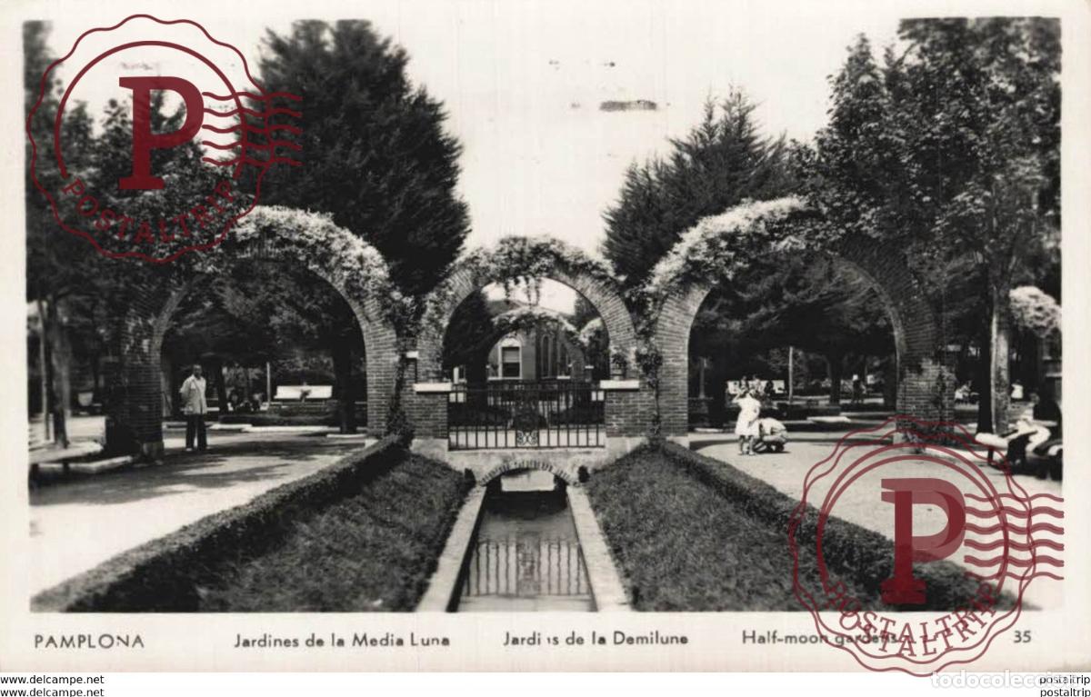 Postkarten: NAVARRA. PAMPLONA. JARDINES DE LA MEDIA LUNA