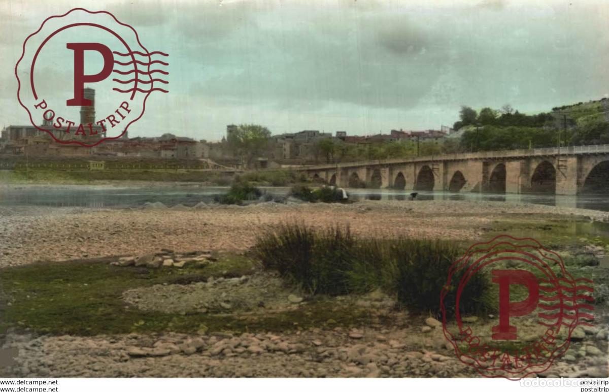 Postales: NAVARRA. TUDELA. RIO EBRO Y PUENTE ROMANICO