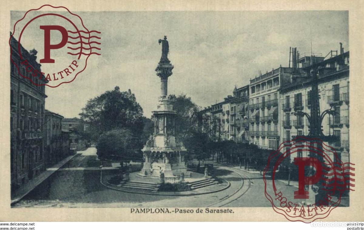 Postales: NAVARRA. PAMPLONA. PASEO DE SARASATE