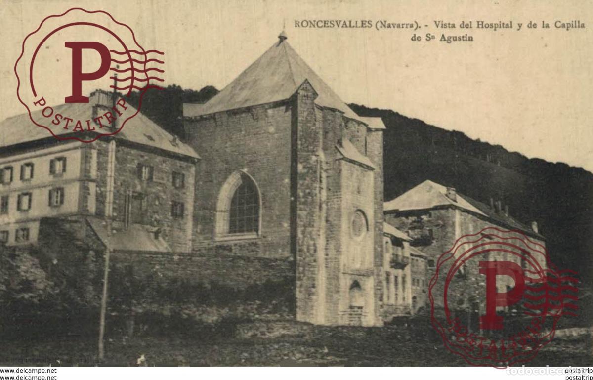 Postkarten: NAVARRA. RONCESVALLES. VISTA DEL HOSPITAL Y DE LA CAPILLA DE SAN AGUSTIN