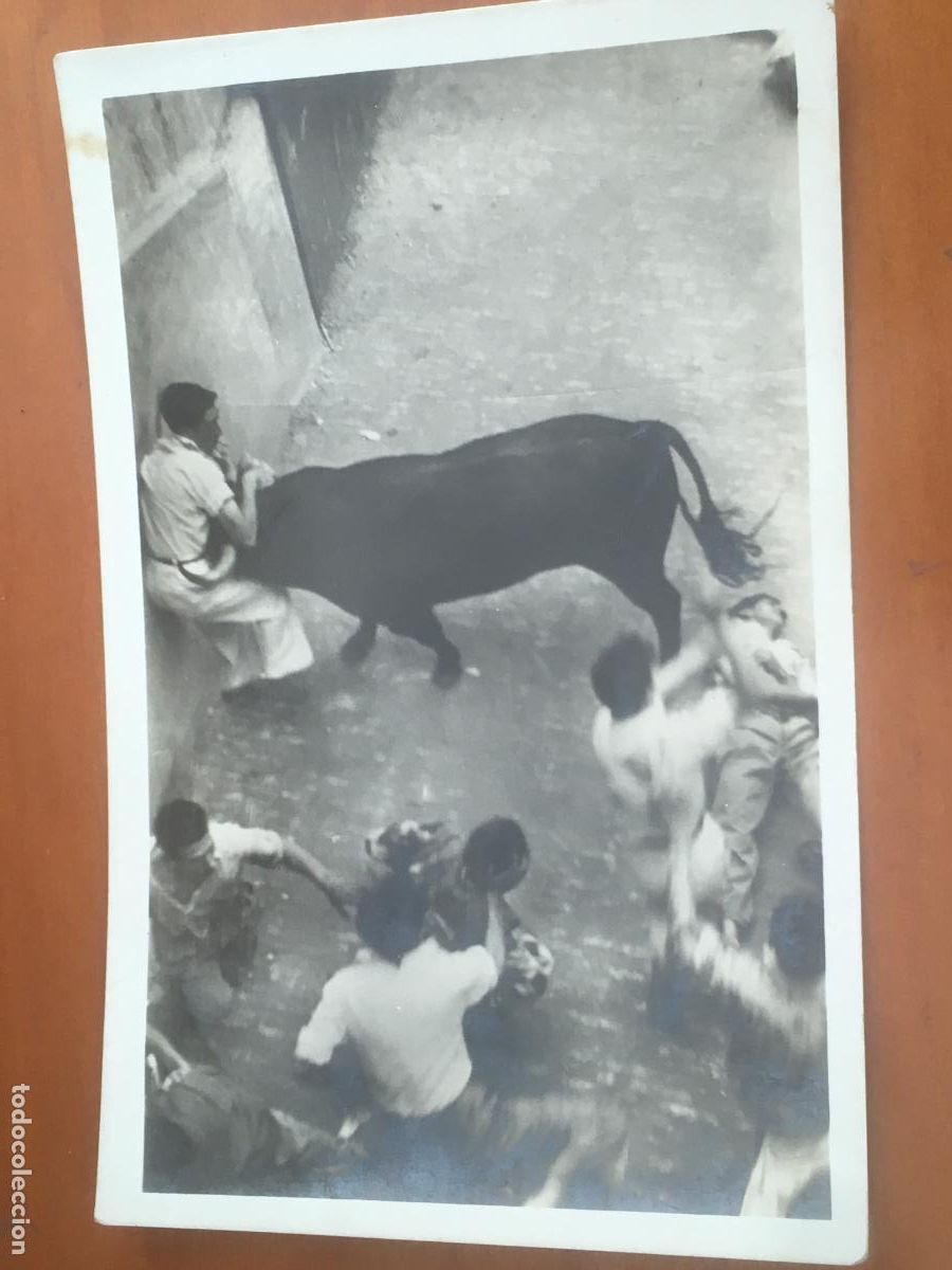 Postales: pamplona encierro de los toros san fermines postal original fotografica circulada