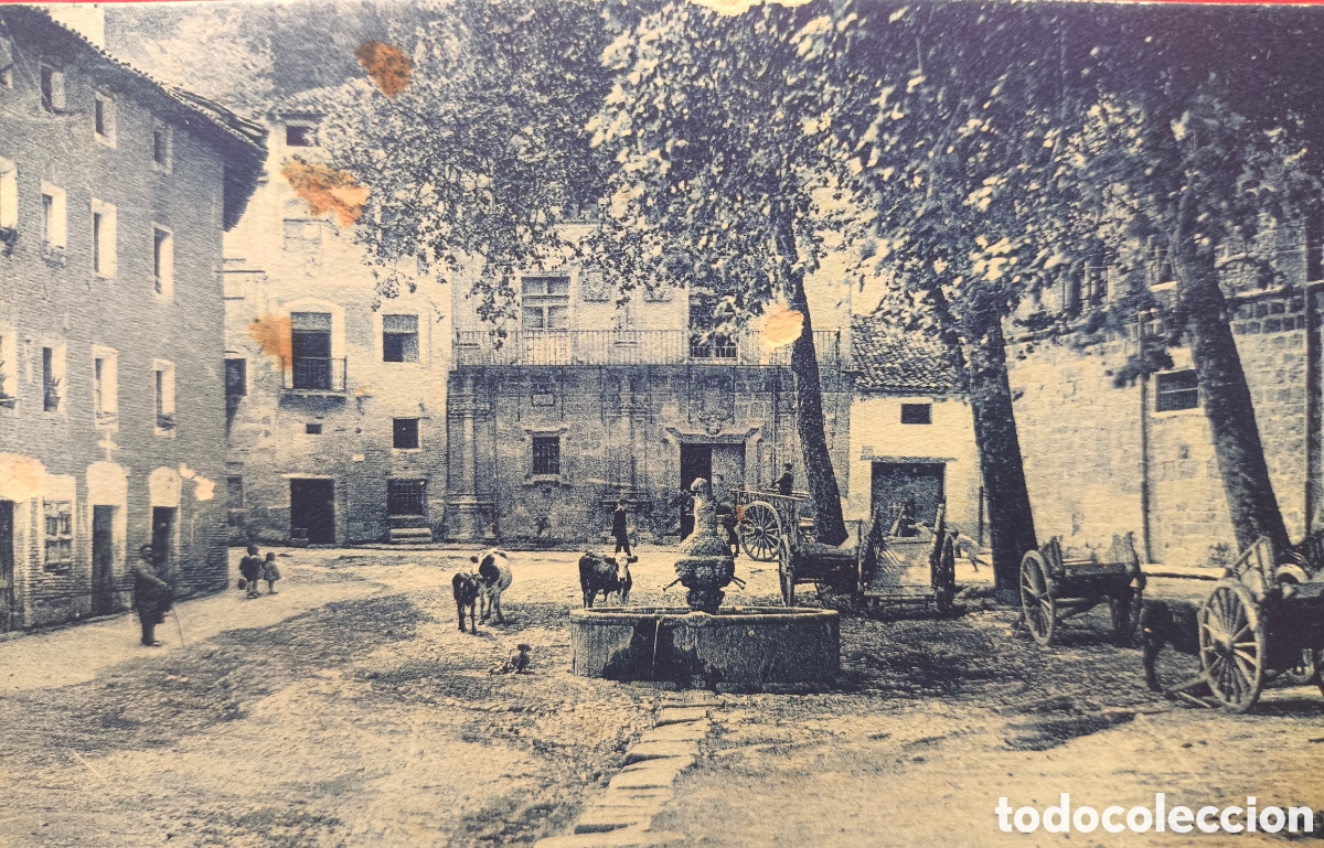 Postales: ESTELLA PLAZA SAN MART&Iacute;N POSTAL ANIMADA FOTOTIPIA NAVARRA C. 1925