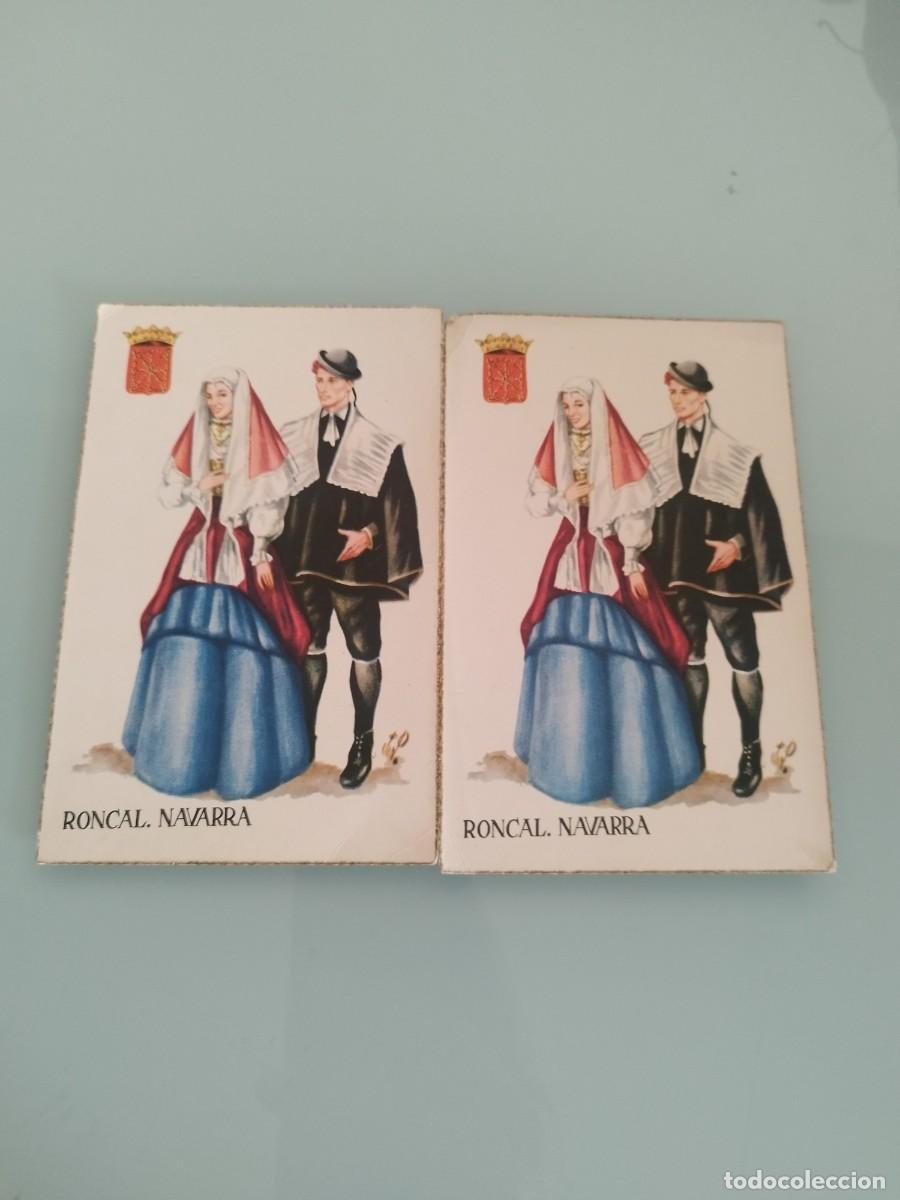 Postales: 2 tarjetas postales trajes t&iacute;picos de Roncal, Navarra. Regional, folkl&oacute;rico.
