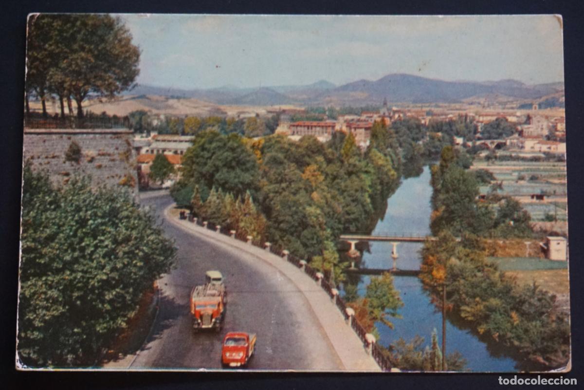 Postales: Pamplona, Rio Arga, postal circulada con sello , a&ntilde;o 1961, ver foto del reverso