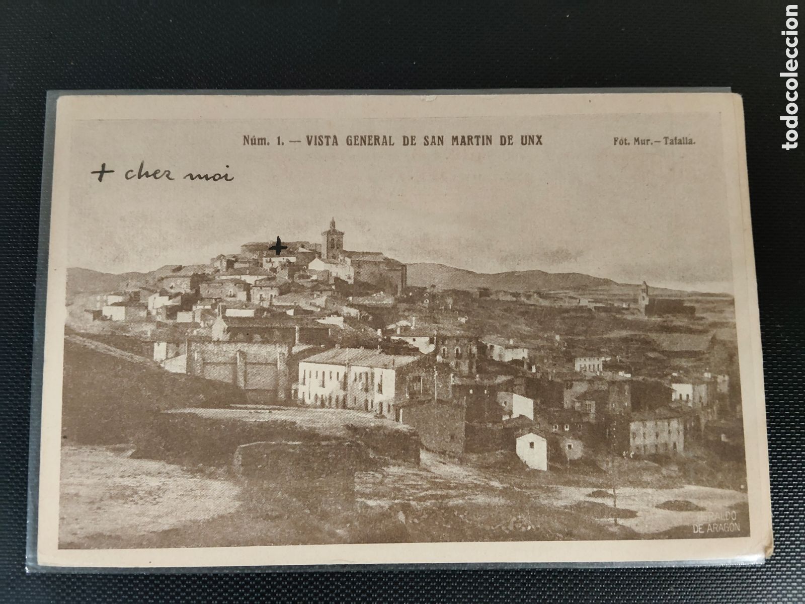 Postales: Tarjeta postal San Mart&iacute;n de Unx vista general fot Mur Tafalla n&uacute;mero 1