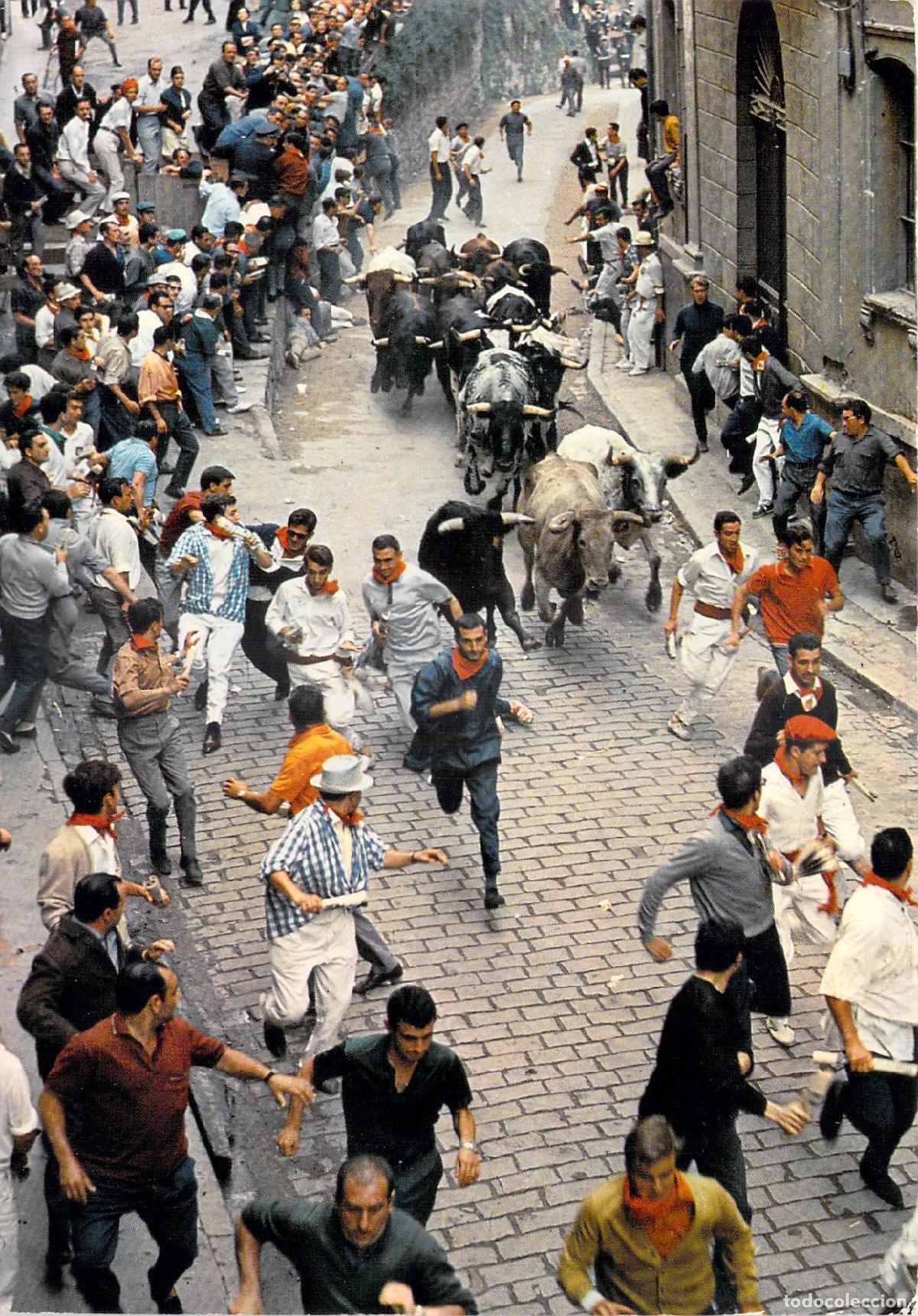 Postales: Postal del Encierro de San Ferm&iacute;n en Pamplona