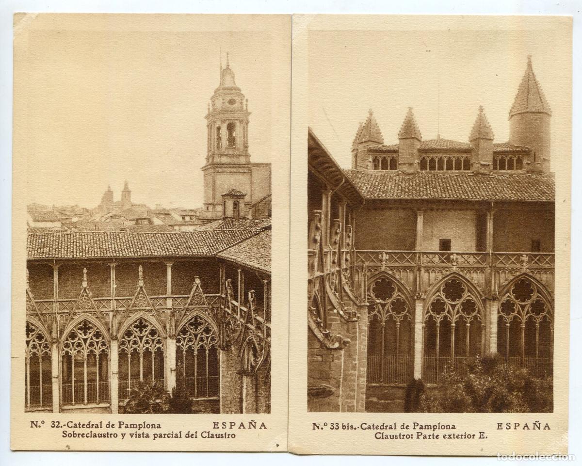 Postales: Pamplona. Dos postales Catedral de Pamplona. Arte Bilbao. Fotograf&iacute;a CIA