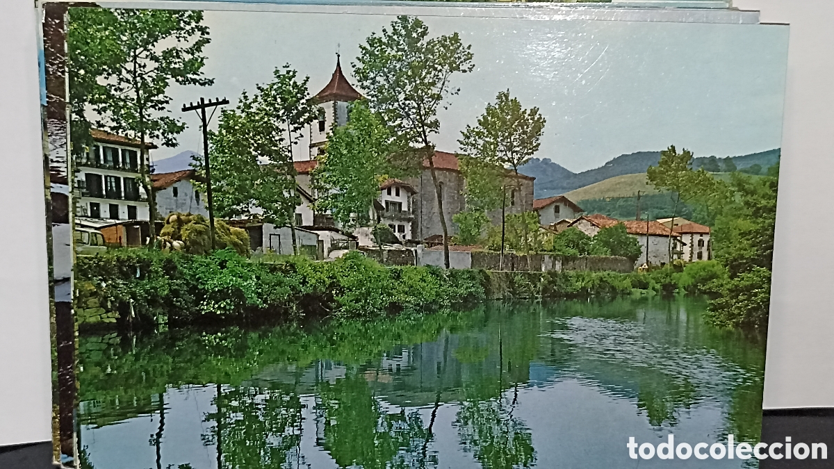 Postcards: Sant Esteban Navarra paisaje de r&iacute;o bidasoa