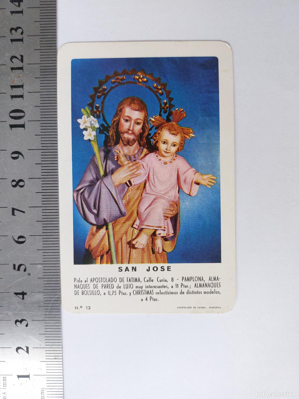 Postales: Estampa con calendario de San Jos&eacute; del a&ntilde;o 1965
